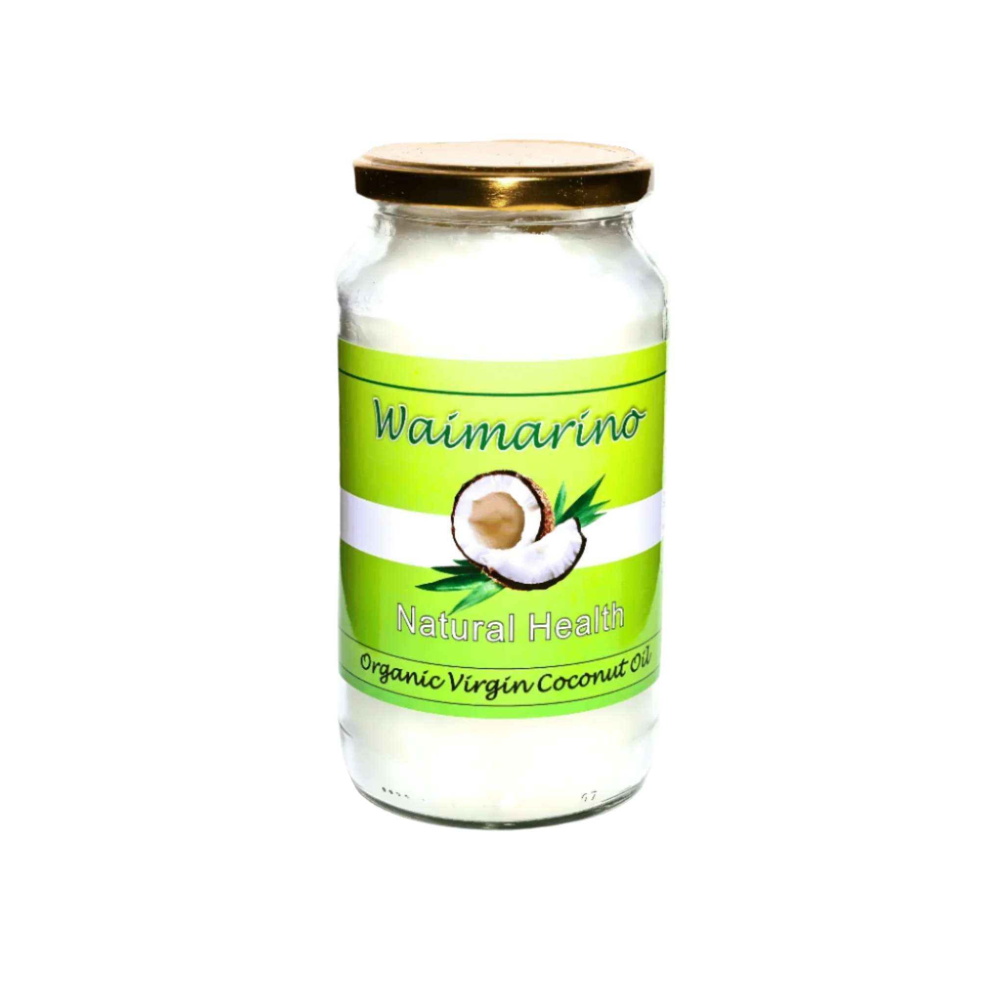 Jar of Waimarino Organic Virgin Coconut Oil on a white background
