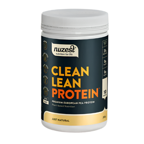 Nuzest Clean Lean Protein container on a white background